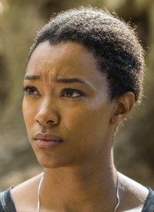 Close up of Sasha Williams of The Walking Dead